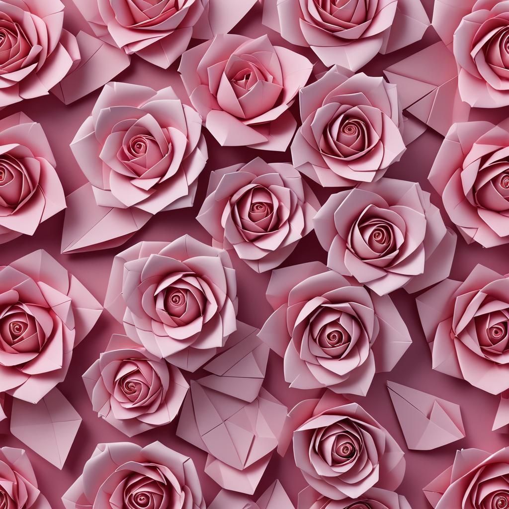 Origami Rose Papercraft in 8K Resolution