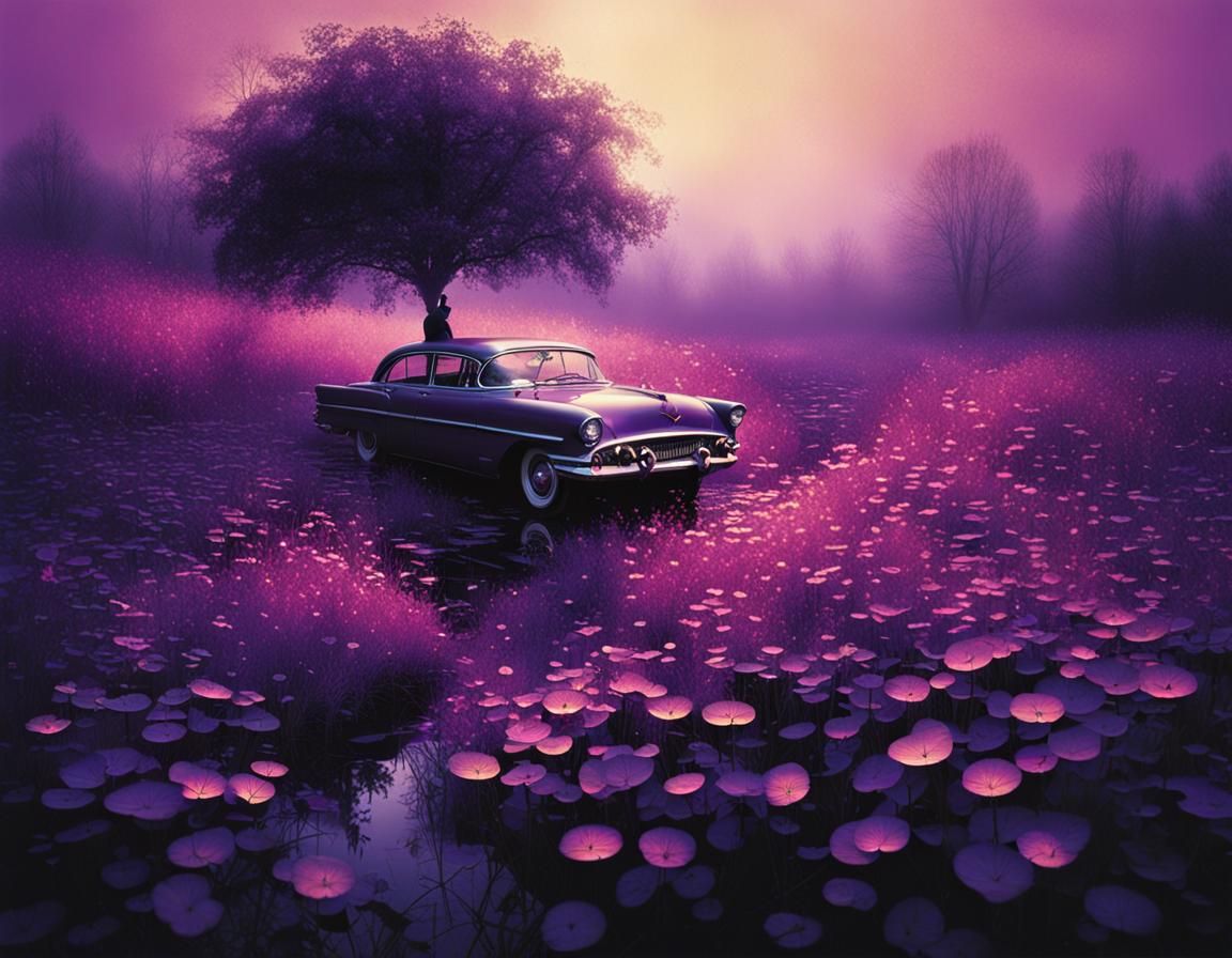 Enchanted Violet Garden Dreamscape