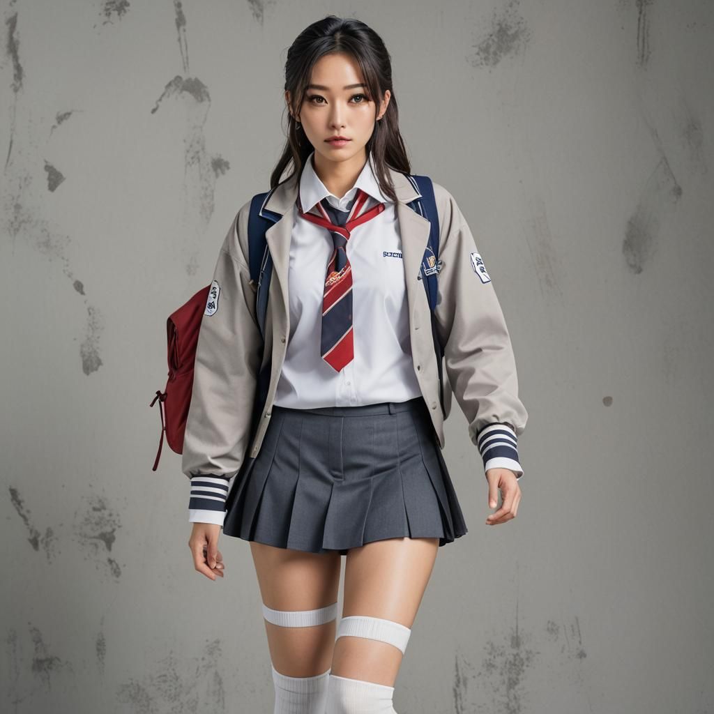 Japanese Woman in Cosplay, Hyper-Realistic Portrait