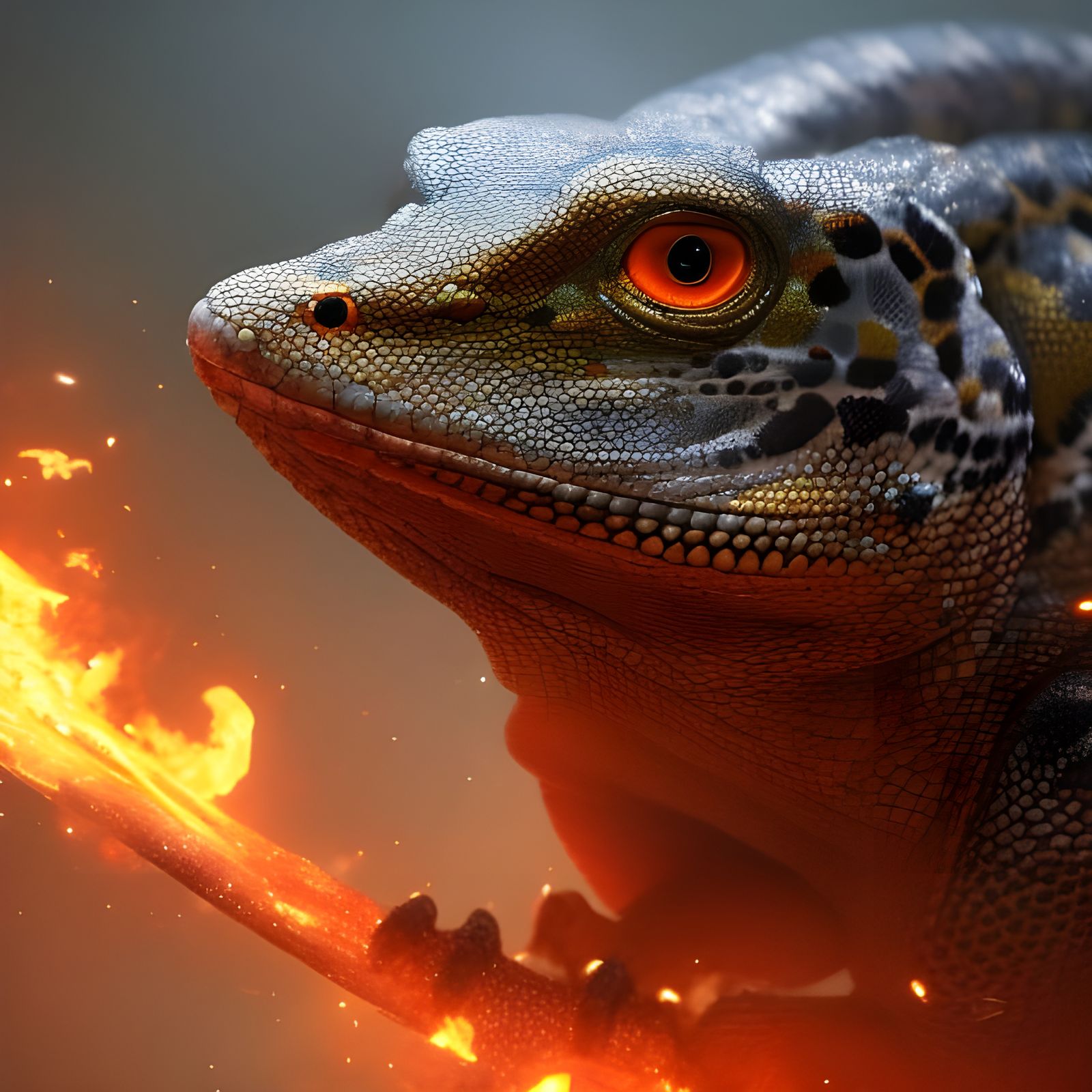 A cute lézard who love the 🔥 fire!
