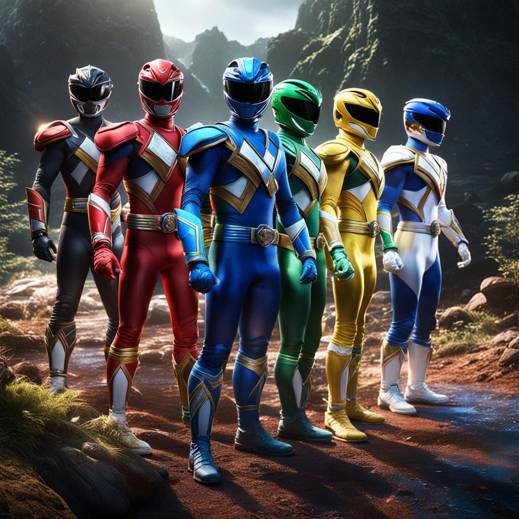 Power Rangers Team in Detailed Matte Painting