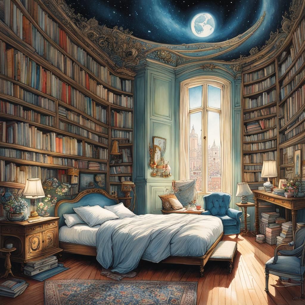 Intimate Embrace: A Whimsical Illustration of Love