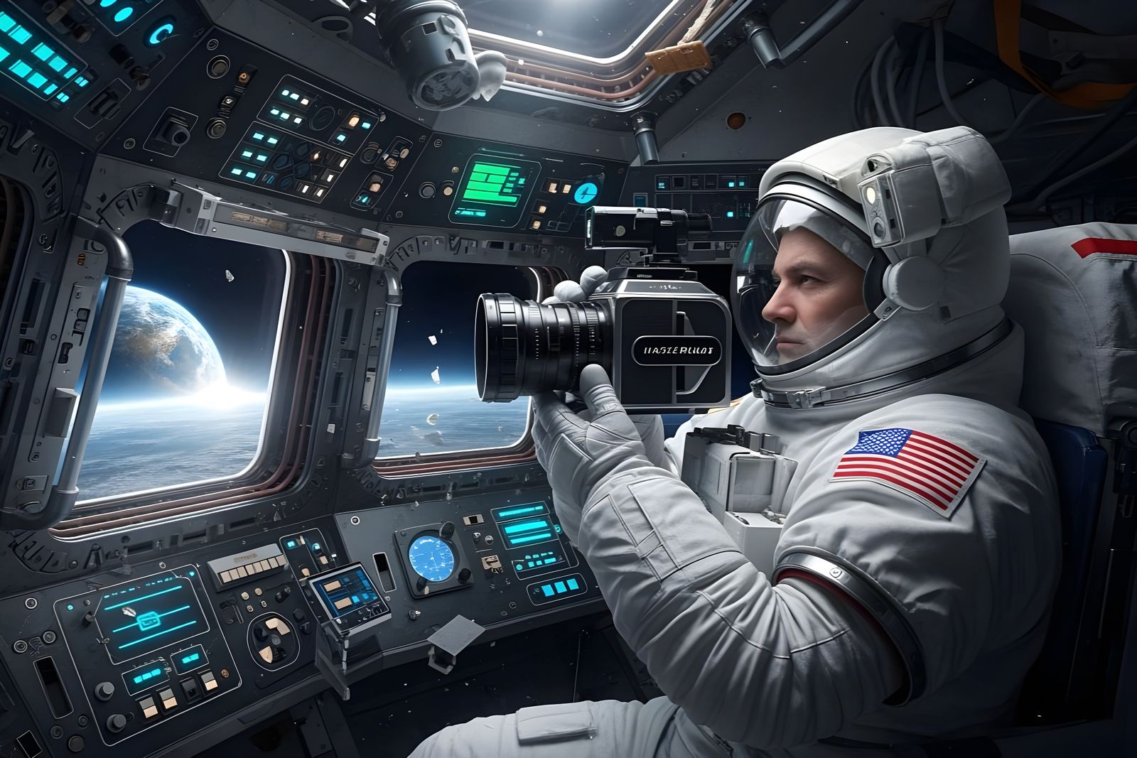 Astronaut Captures Earthrise: A Futuristic Space Documentary