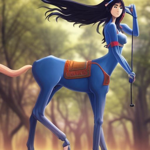 Asian Elf Centaur Trotting in Central Park