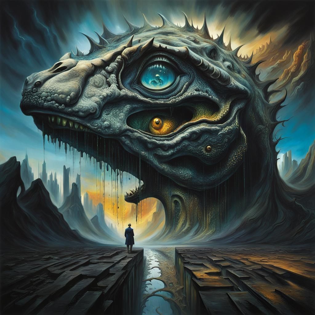 Dystopian Dreamscape: A Surreal Digital Art Piece