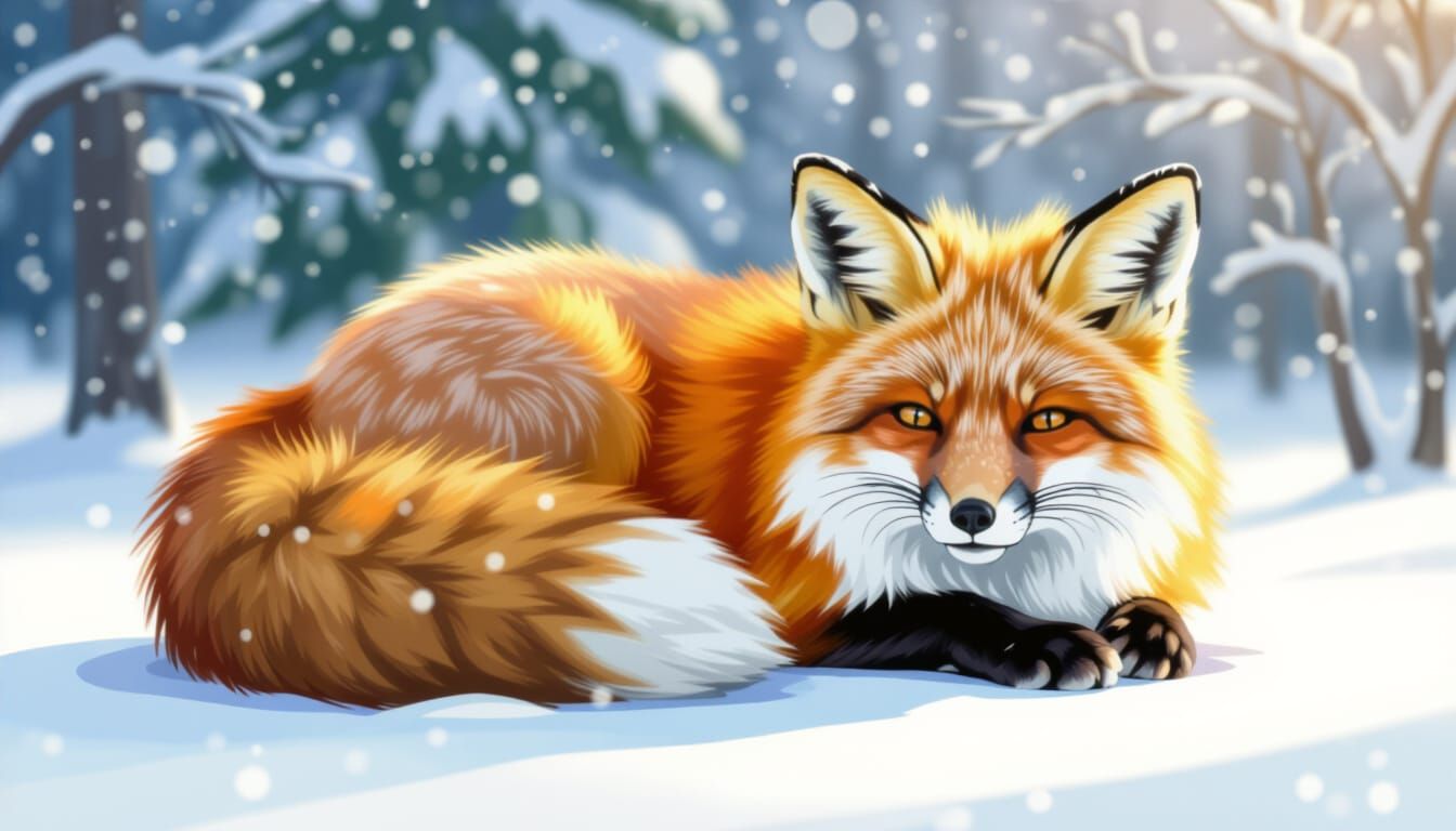 Relaxed Fox in Natural Habitat