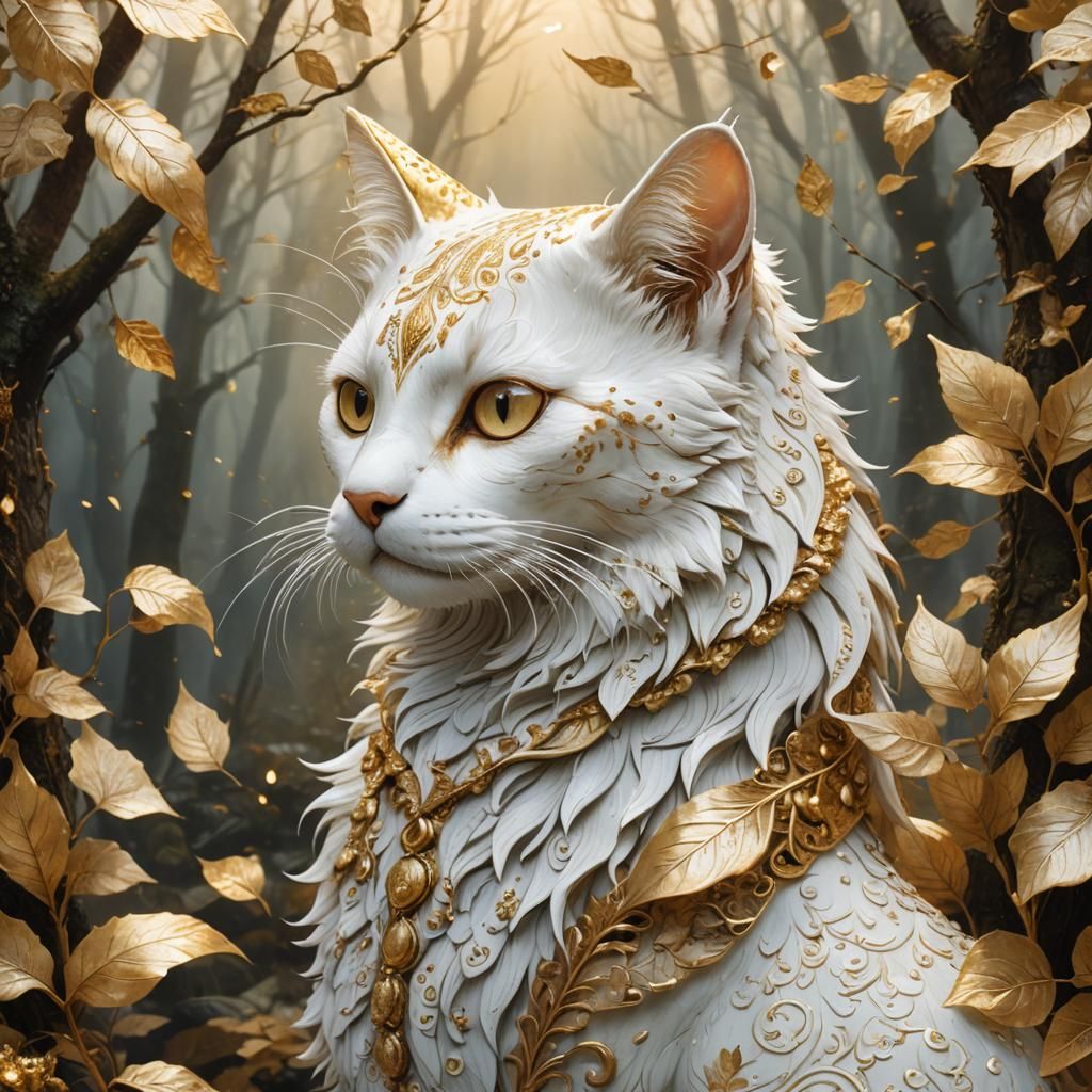 Ethereal Mercat in Mystical Forest, Rembrandt Lighting