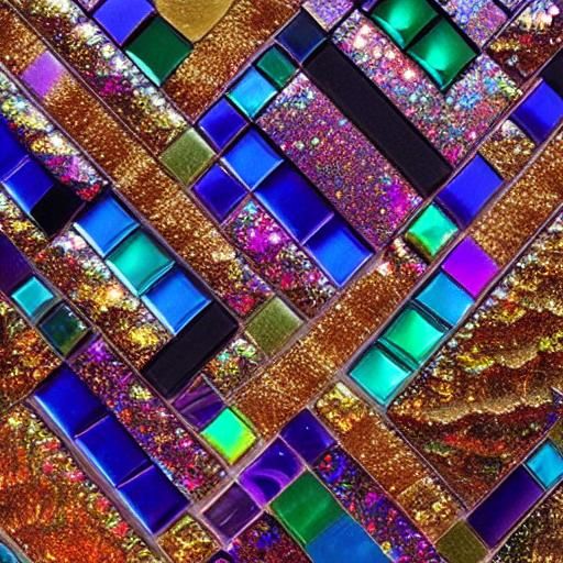 Dazzling Mosaic Waterfall Gemstone Tile Wall Art