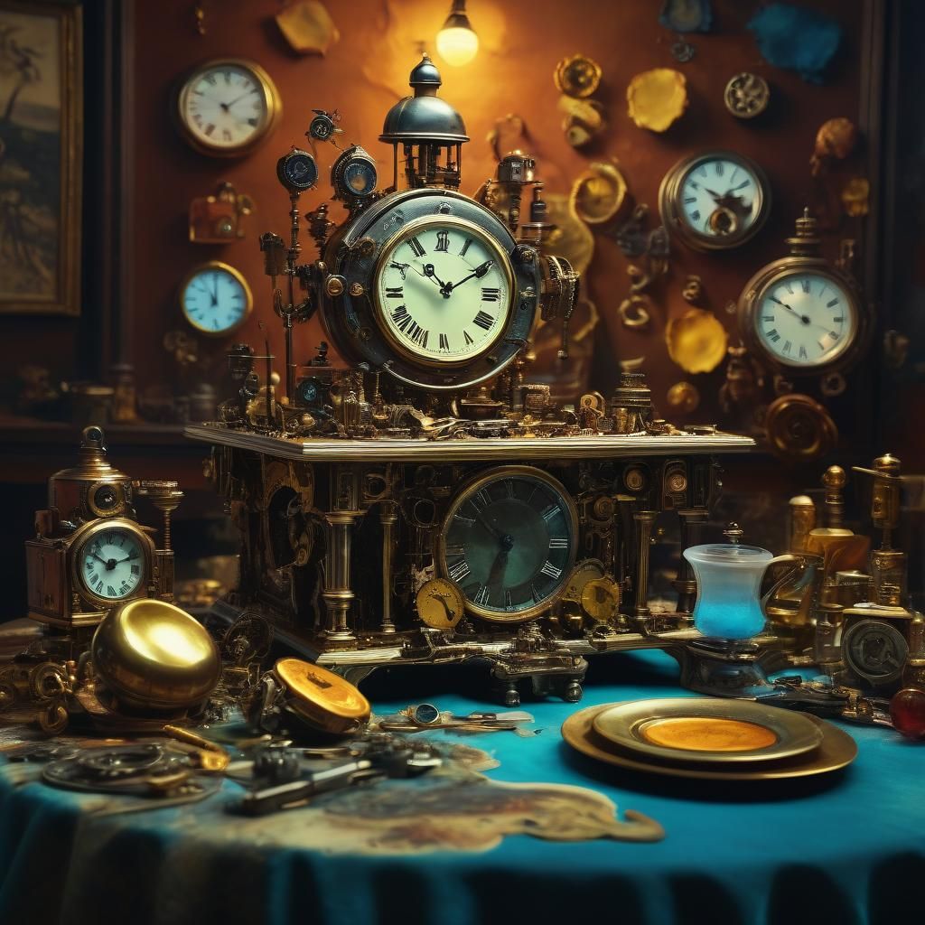 Surrealist Still Life with Steampunk Elements