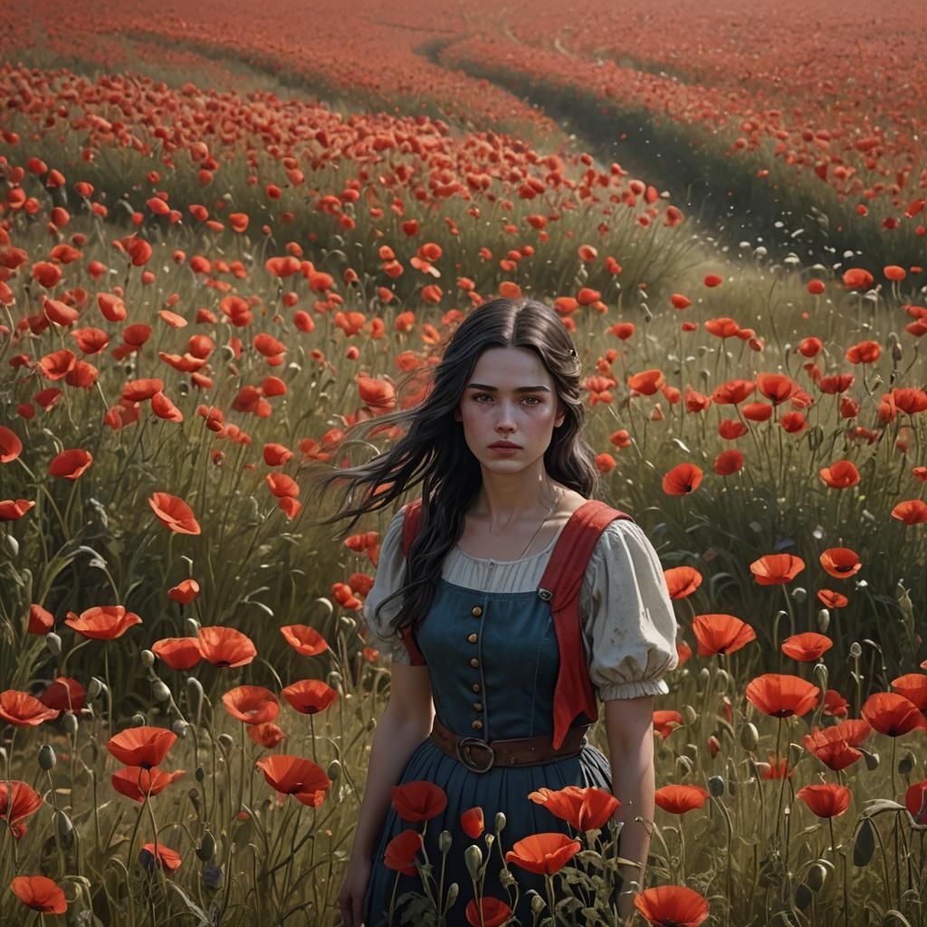 Poppy Field Portrait: Detailed Matte Painting in Unreal Engi...