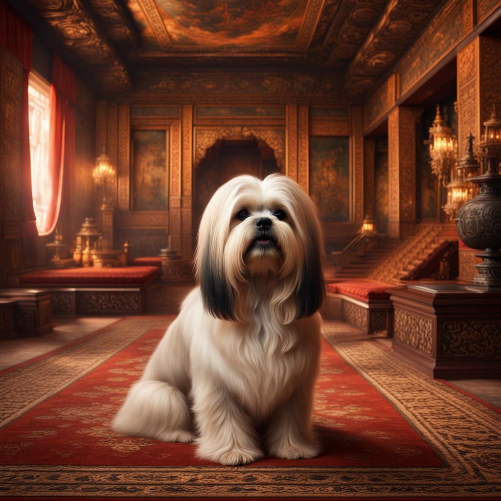 Lhasa Apso in Tibetan Palace: Digital Matte Painting