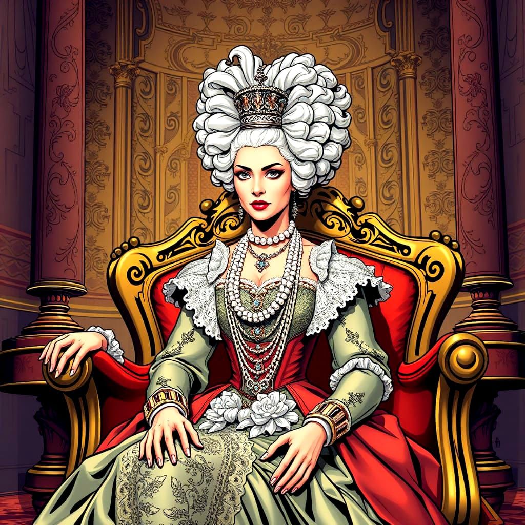 Maria Antonieta de Francia in Comic Book Style