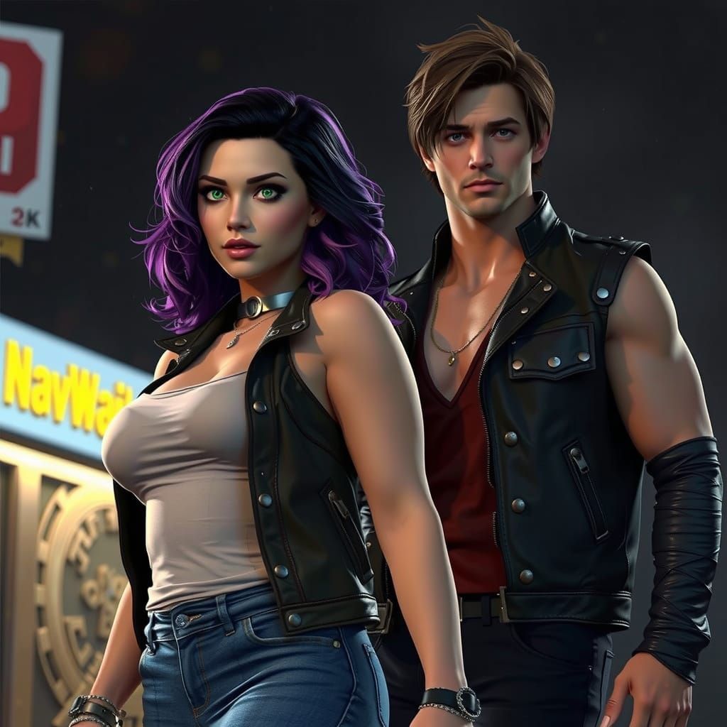 Fiery Redhead and Mysterious Figure Emerge from the Night