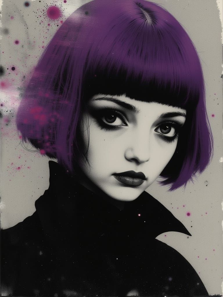 Surreal Gothic Portrait in Darkwave Aesthetic