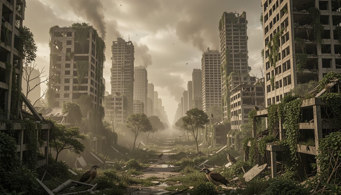 Nature Reclaims Post-Apocalyptic Cityscape