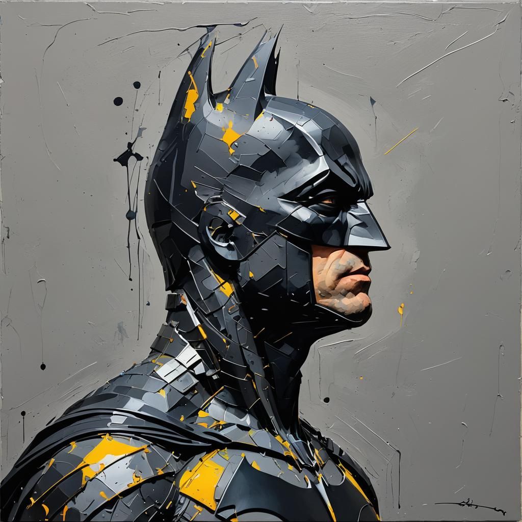 Abstract Side View of Batman