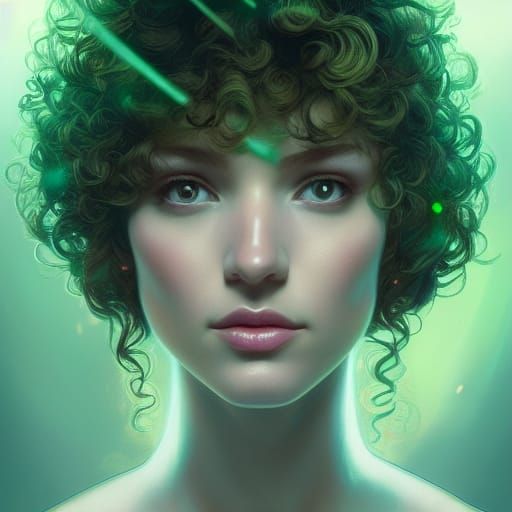 Golden Curls and Emerald Eyes in Volumetric Lighting