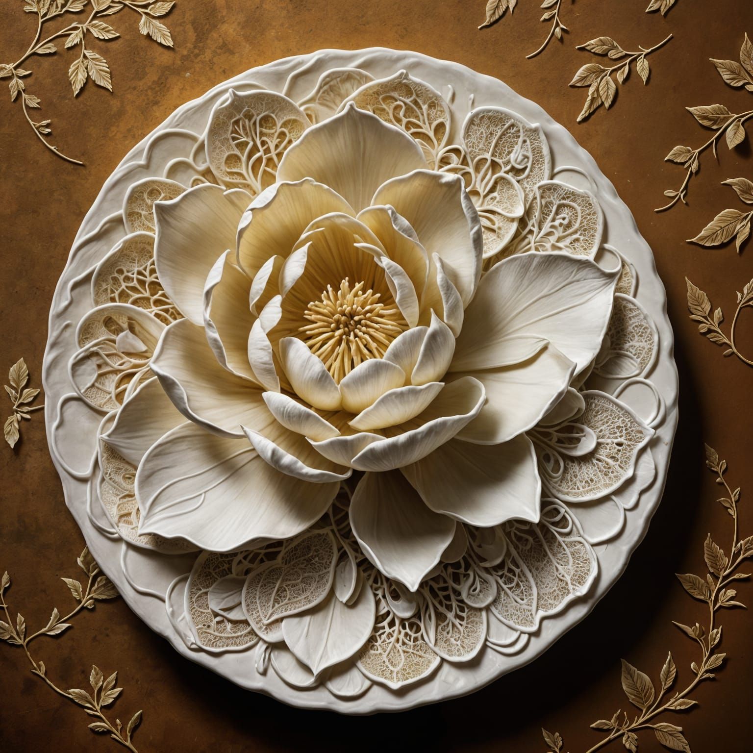 Delicate White Chocolate Magnolia Blossom in Photorealistic ...