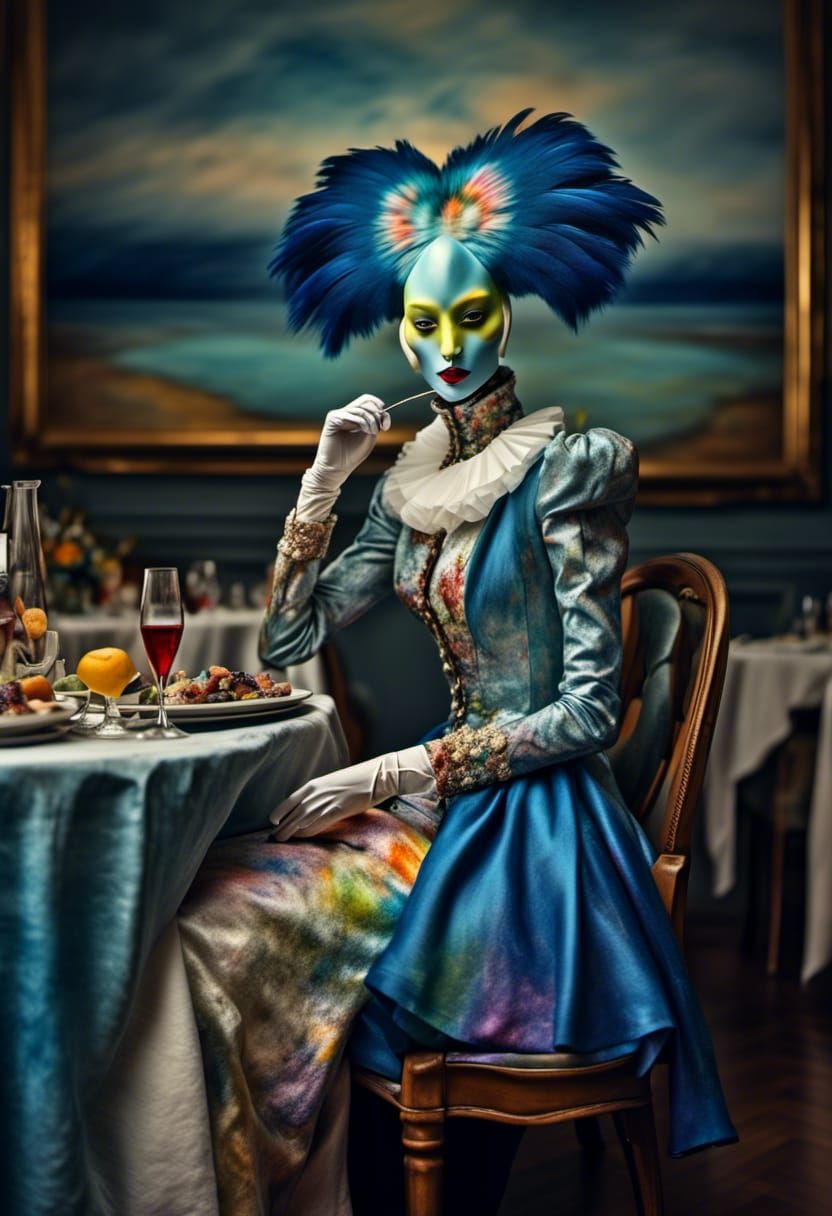 Polychromatic Alien Portrait in Magical Realism