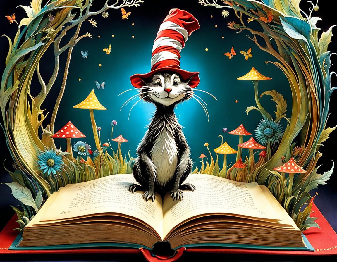 Whimsical Meerkat Pop-Up Storybook Art