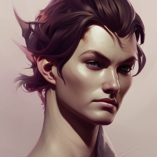 Detailed Portrait of Faunus in Art Nouveau Style