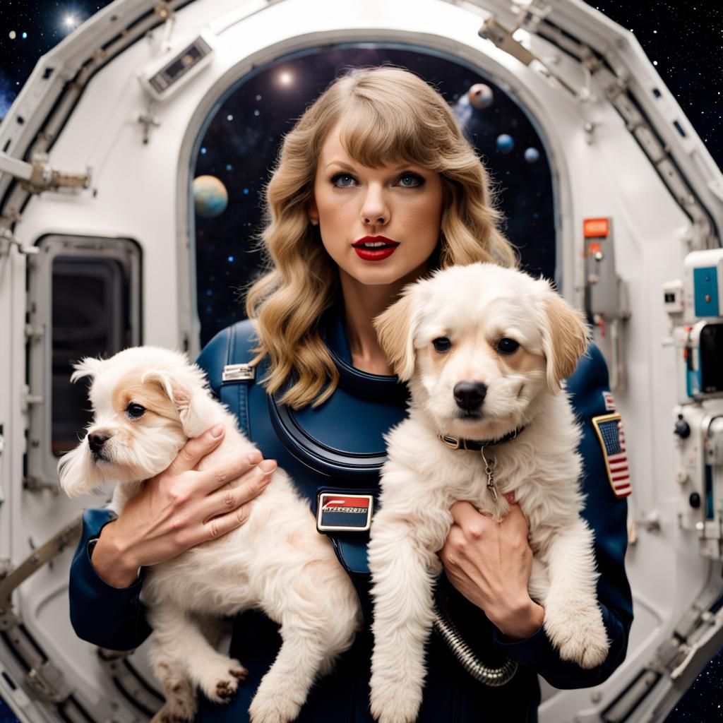 Taylor Swift and Dog in Outer Space