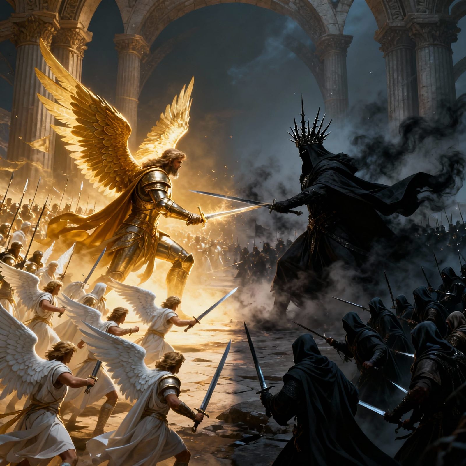 Epic Battle of Light and Dark Armies