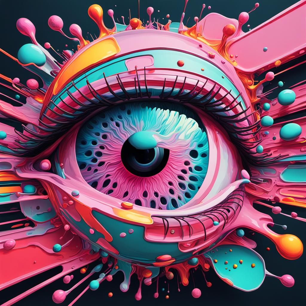 Pink Saucer in Dystopian Pop Art Collage