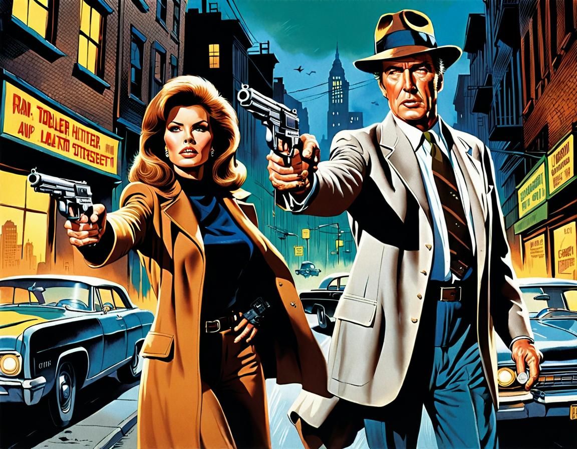 Raquel Welch and Jimmy Stewart as Detectives, Graphic Style