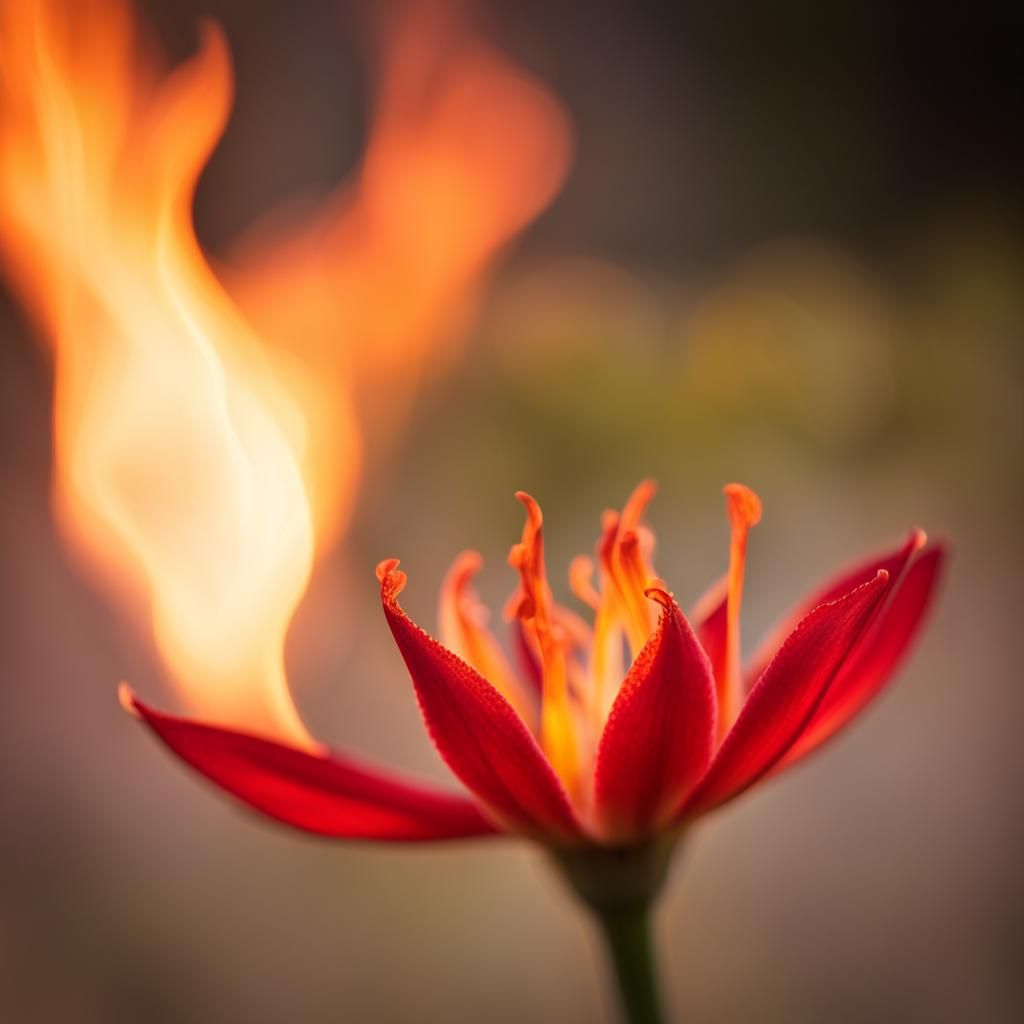 Fiery Flower: Professional Photography with Bokeh