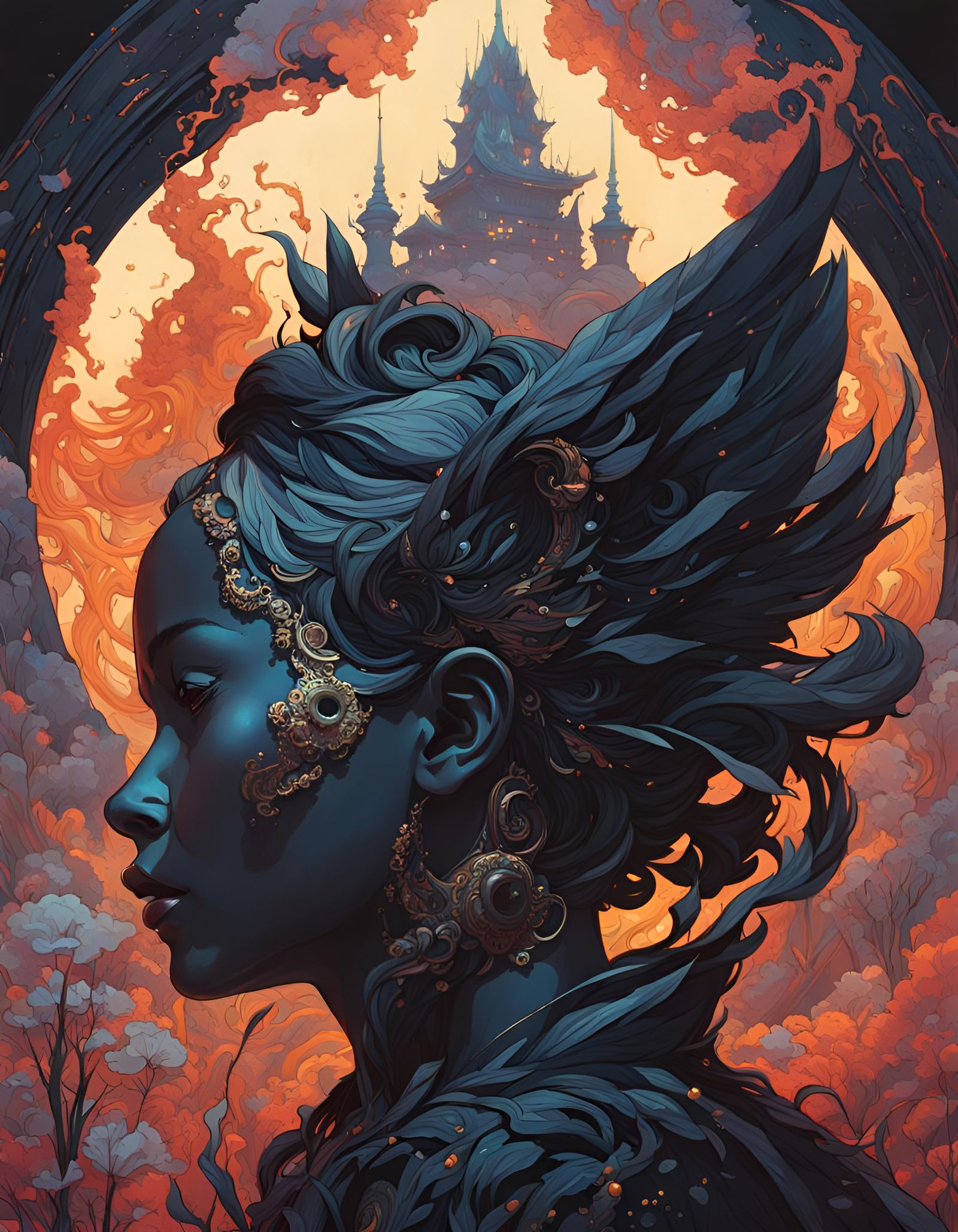 Iron Iris Exploding in Metal Flakes