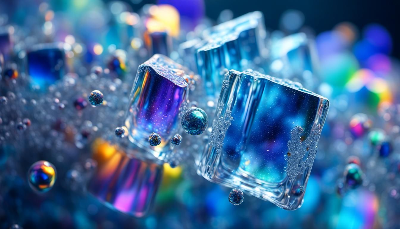 Surreal Electronic Ice Form in Micro Universe