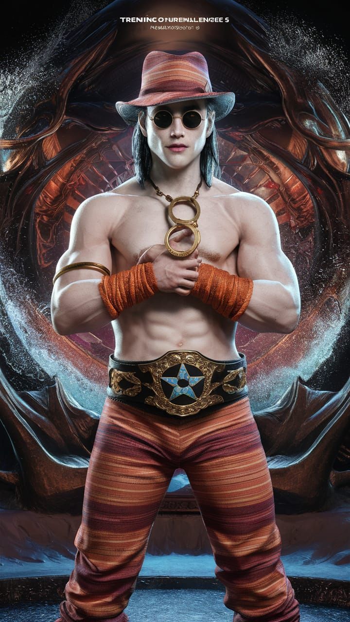 Muscular Man with Fedora in Fantastical Digital Painting
