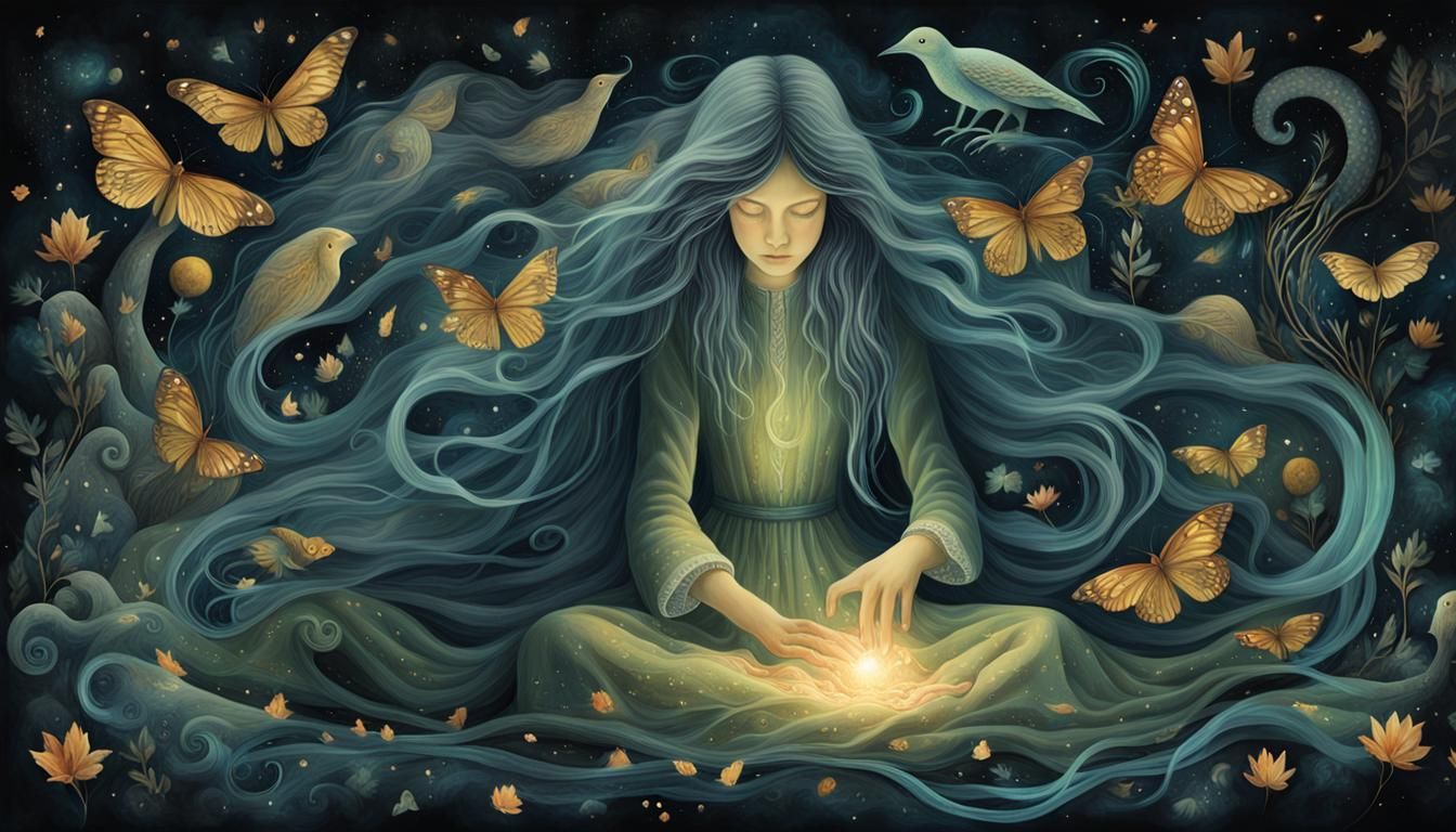 Glowing Mythical Creatures in Digital Bio Art