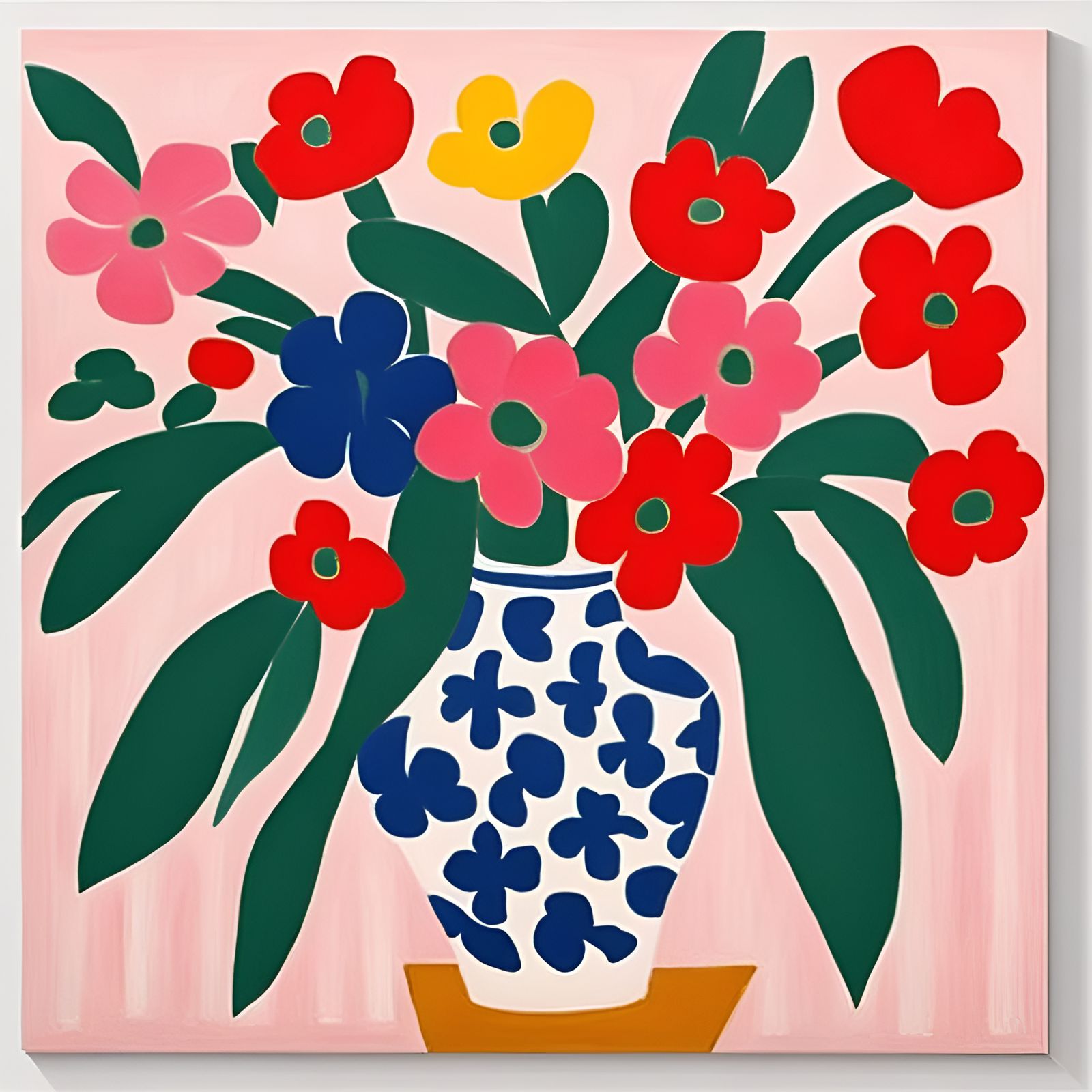 Matisse Inspired Floral Painting in Dark Tones