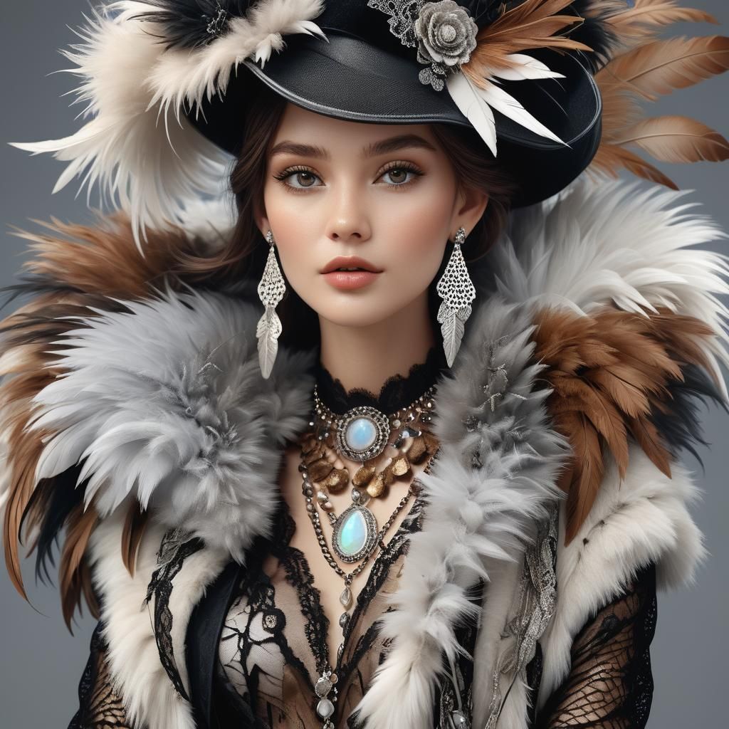 3D CGI Woman in Opulent Attire