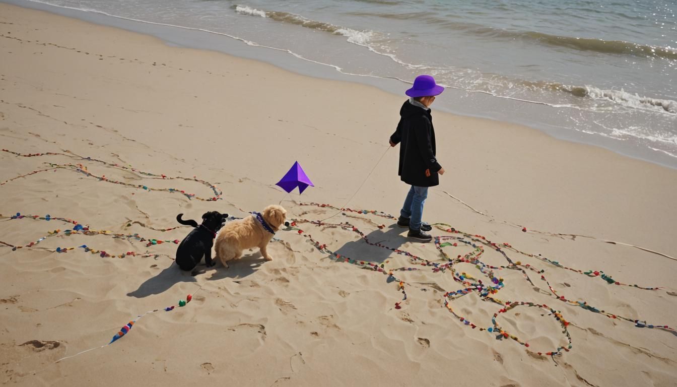 Kites Fly Over Bay: Woven Wood Sandcastle