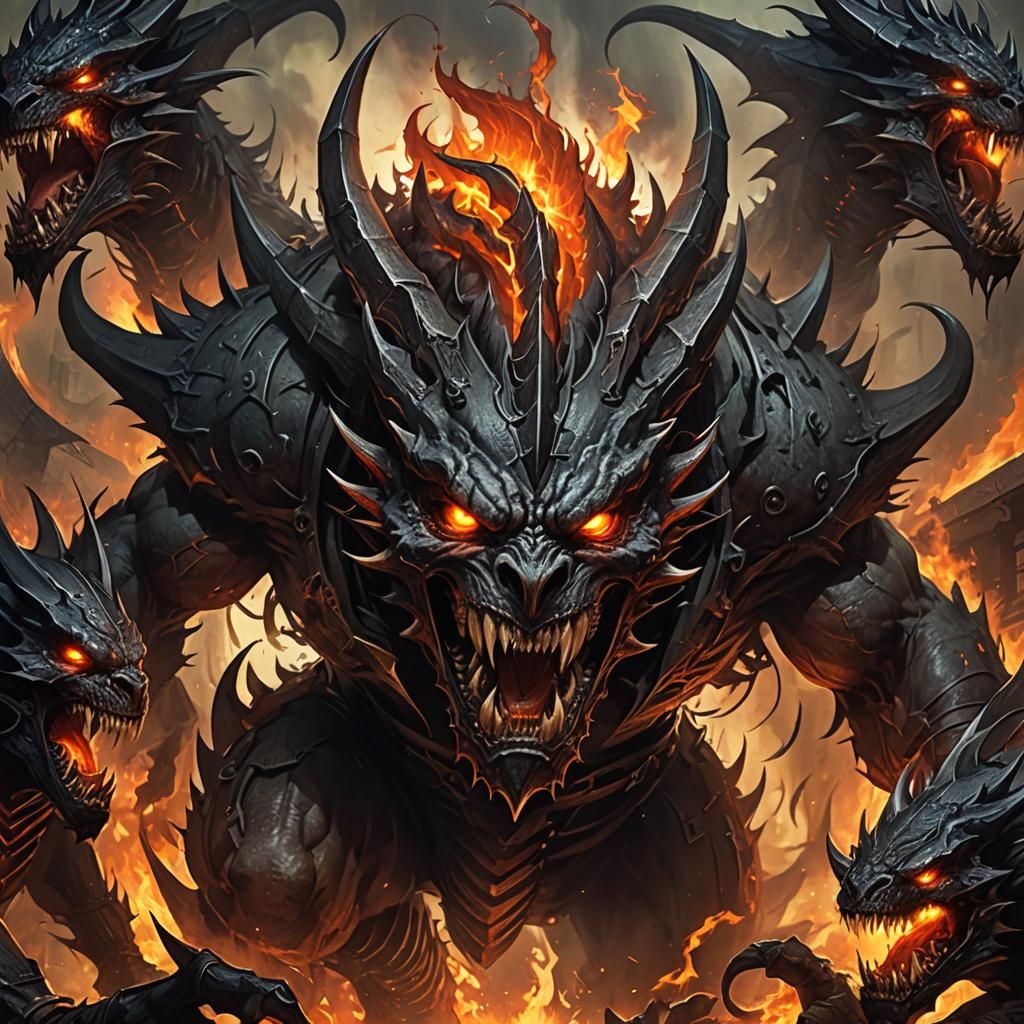 Fiery Demon Train Concept Art