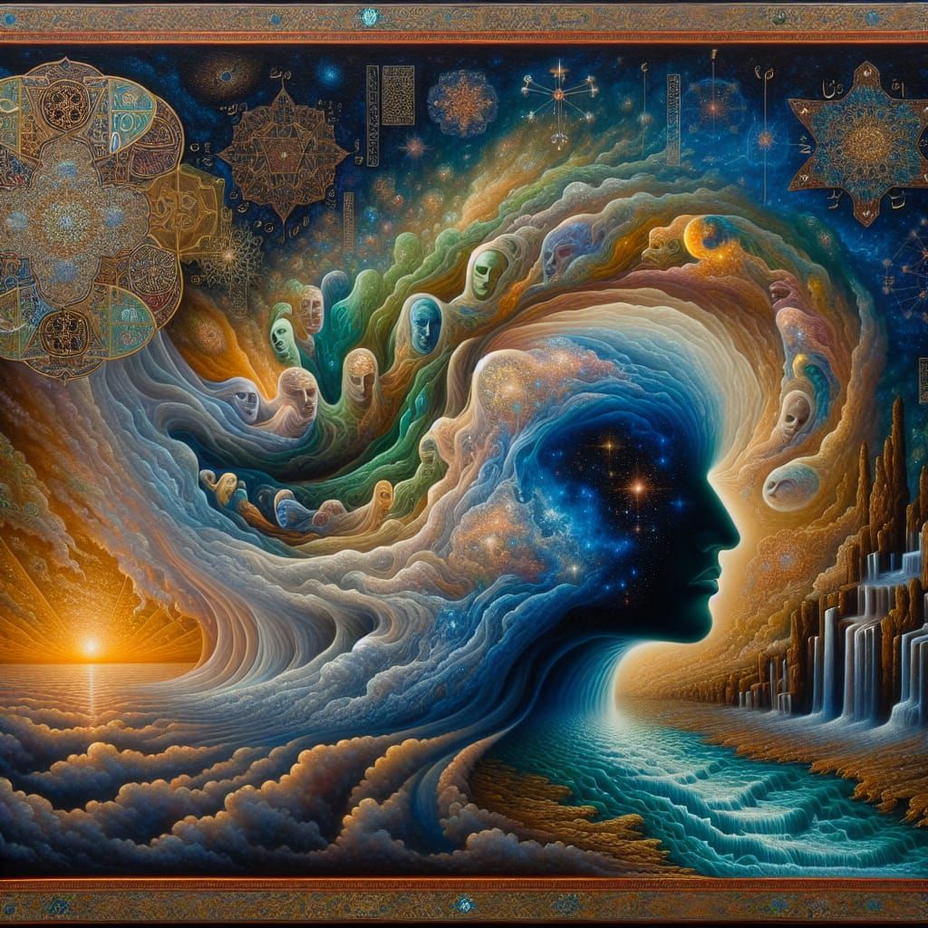 Surreal Shapeshifting Figure in Persian-Assyrian Style