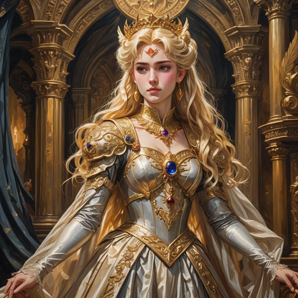 Medieval Oil Painting of Sailor Moon Portrait