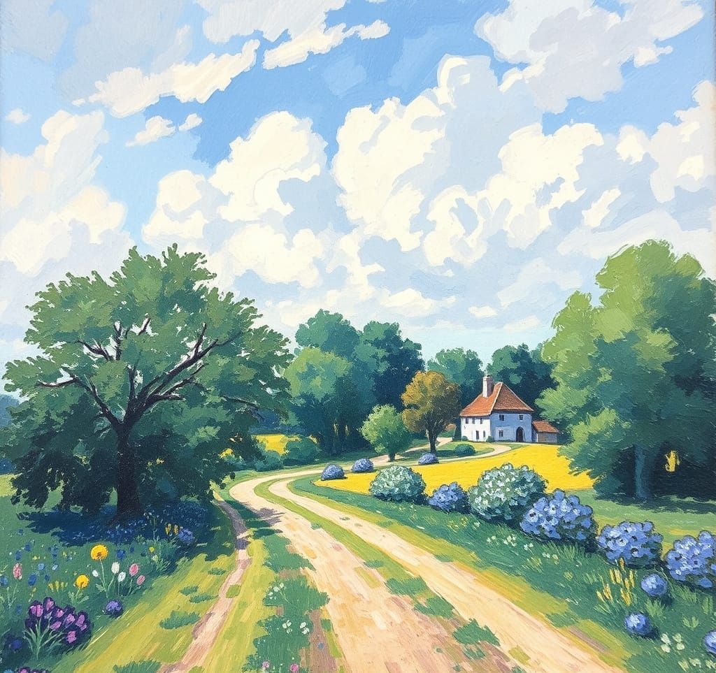 Impressionist Landscape in Sisley's Style