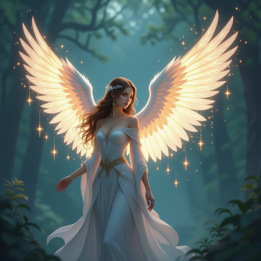 Guardian Maiden of Ancient Knowledge with Rune Wings