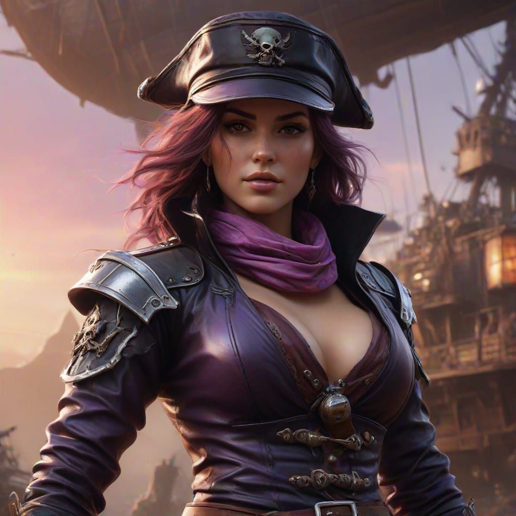 Female Pirate Captain in Warhammer 40K Style