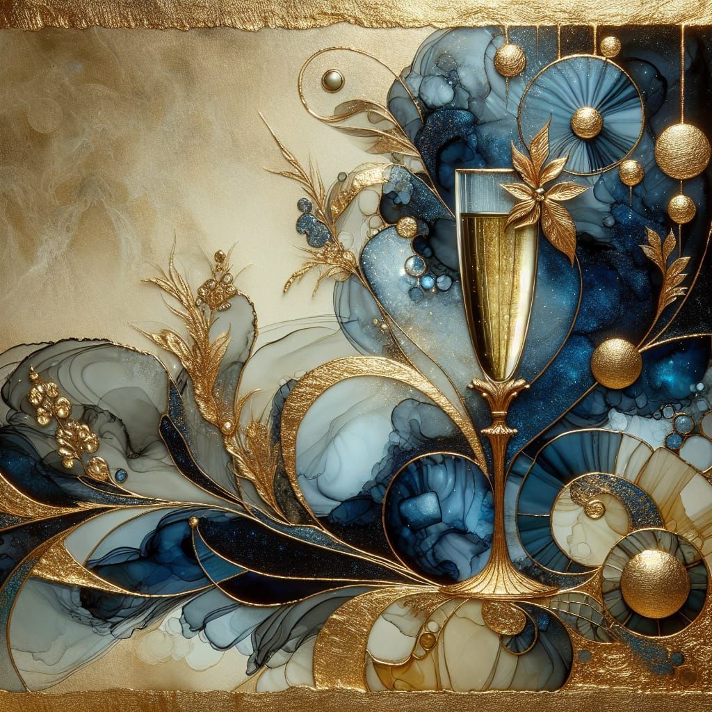 Luxurious Champagne Toast in Opulent Ballroom Style