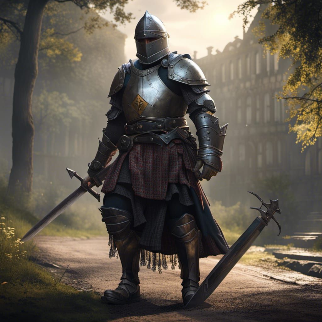Hyperdetailed Knight in Kilt Concept Art