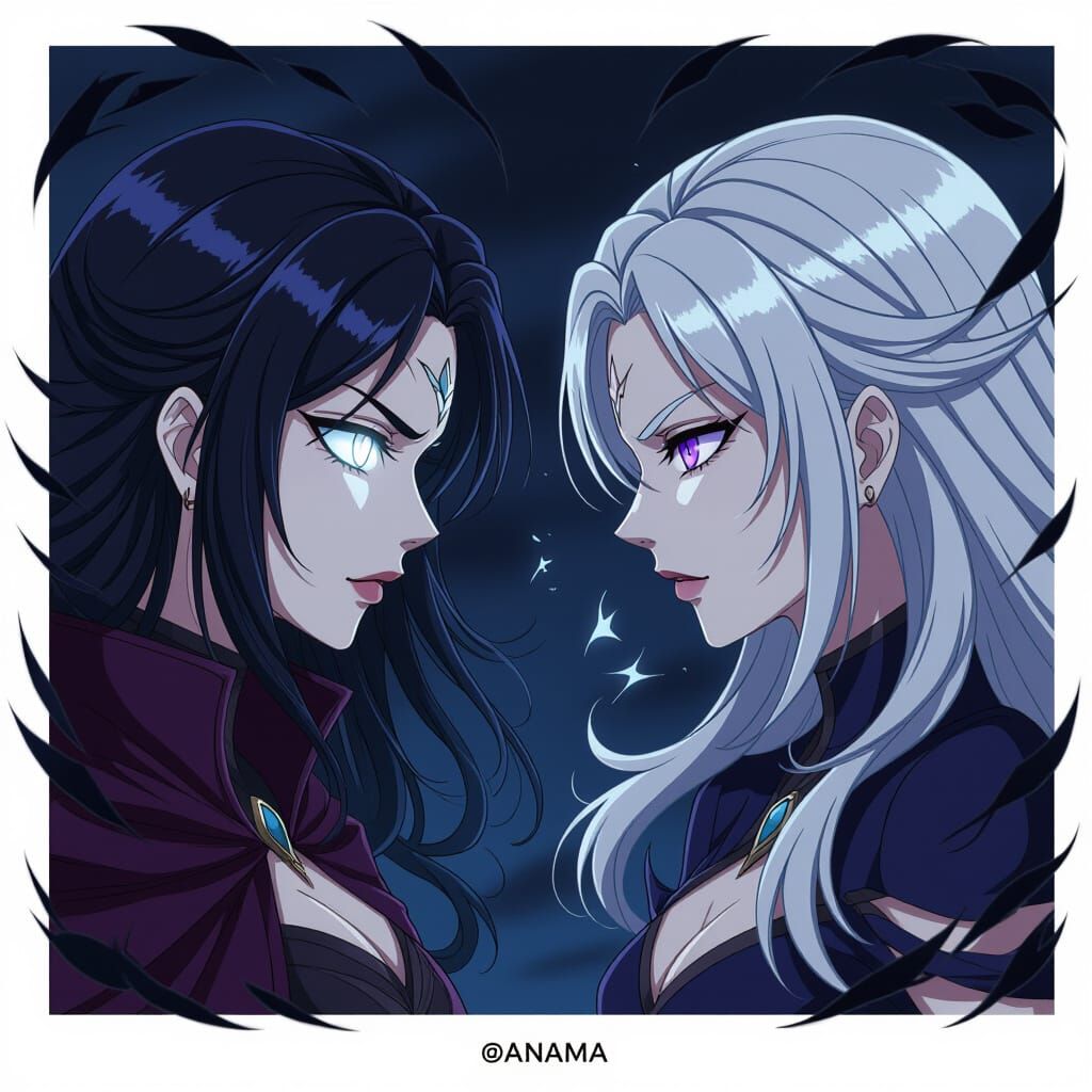 Anime Sorceresses Clash in Dark Fantasy Showdown