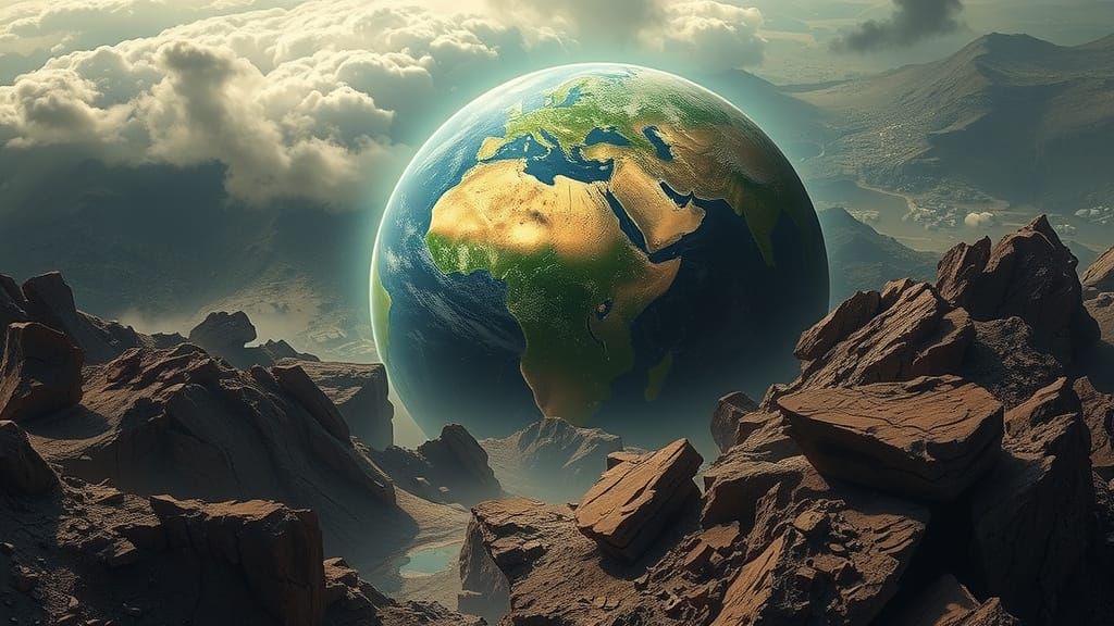 Desolate Post-Apocalyptic Earth in a Haunting Dystopian Atmo...