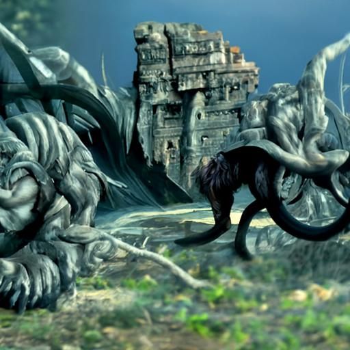 Detailed Matte Painting of a Manticore