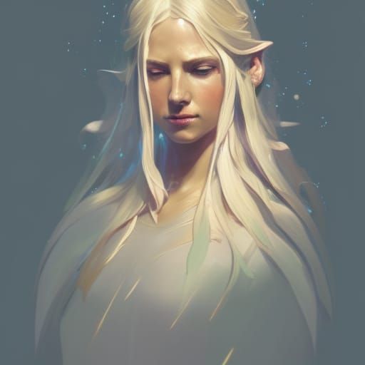 Galadriel Portrait in Art Nouveau Style