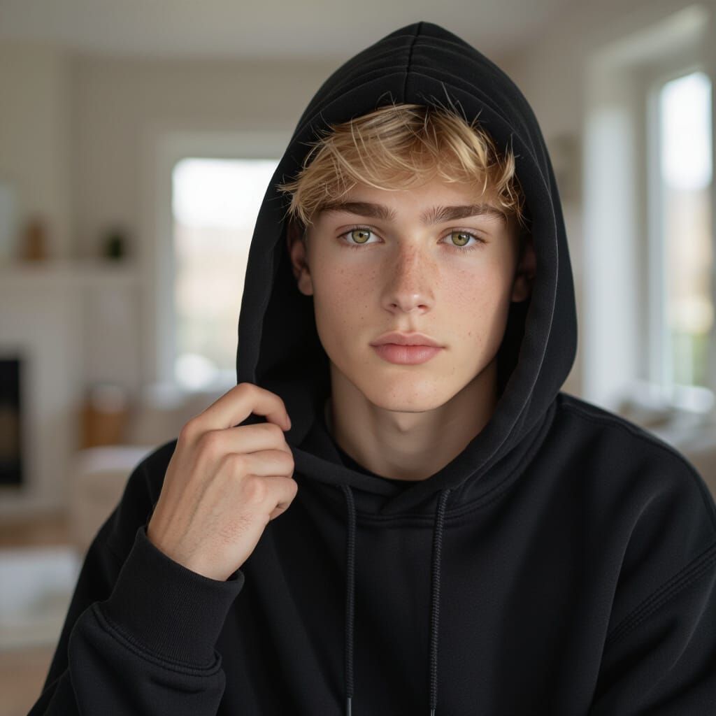 Handsome Teenager in Modern Home, DSLR Style